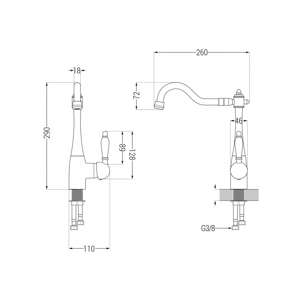 Virtuvės maišytuvas CARLA SILVER (2)