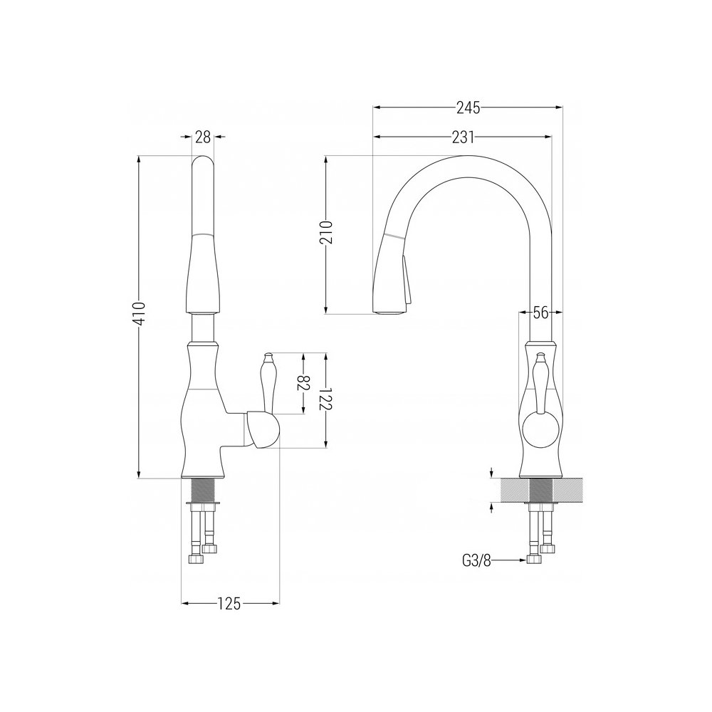 Virtuvės maišytuvas SAVITA WHITE (2)